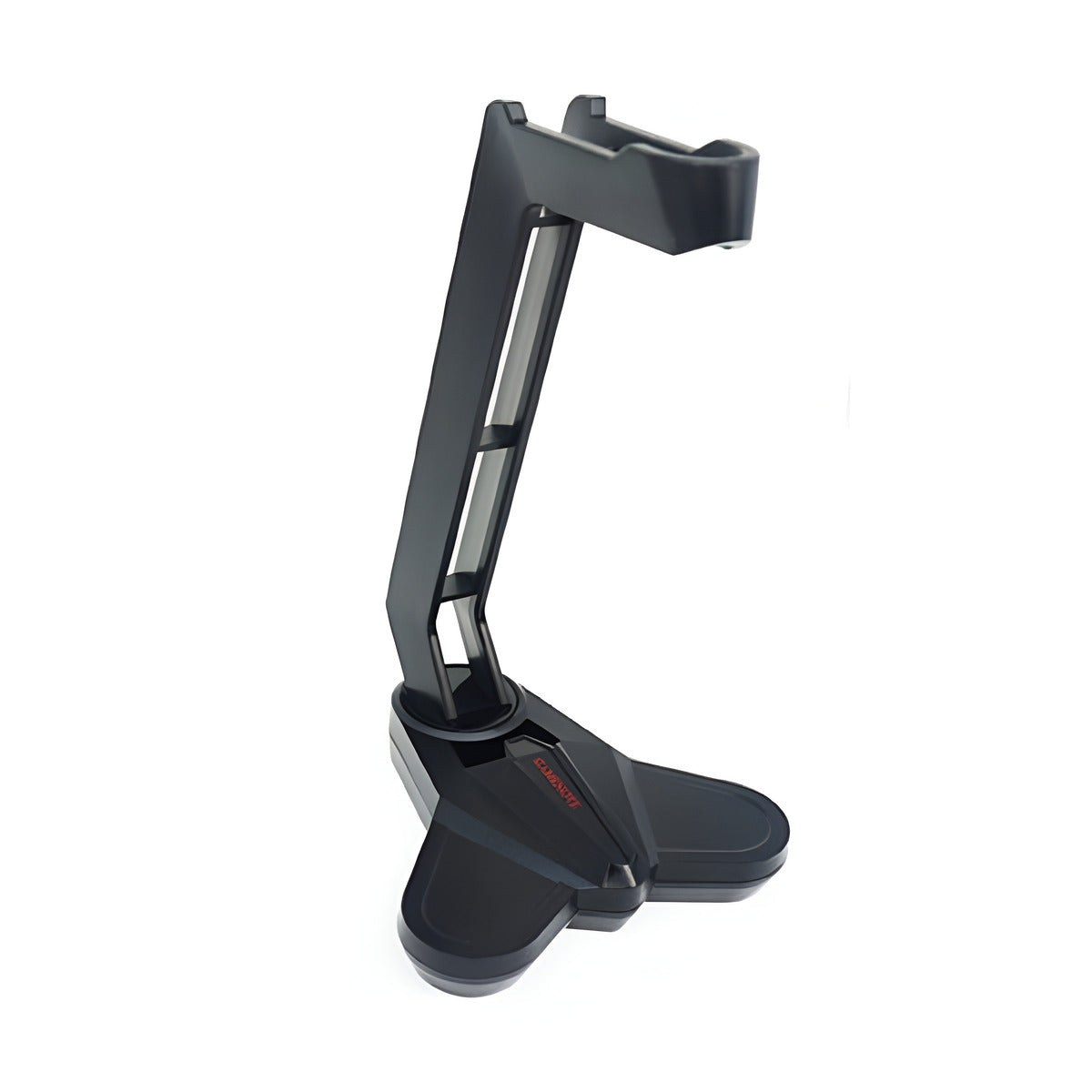 Black adjustable stand on a white background