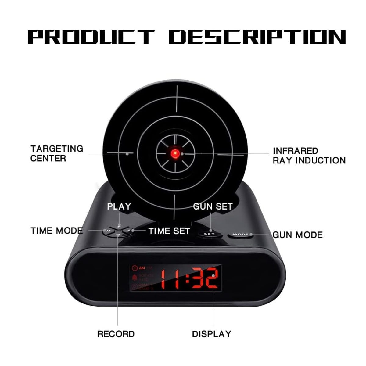 Gun & Target Alarm Clock
