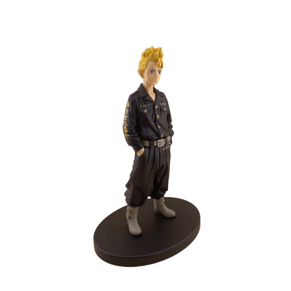 Figurine of a character in a black outfit on a white background