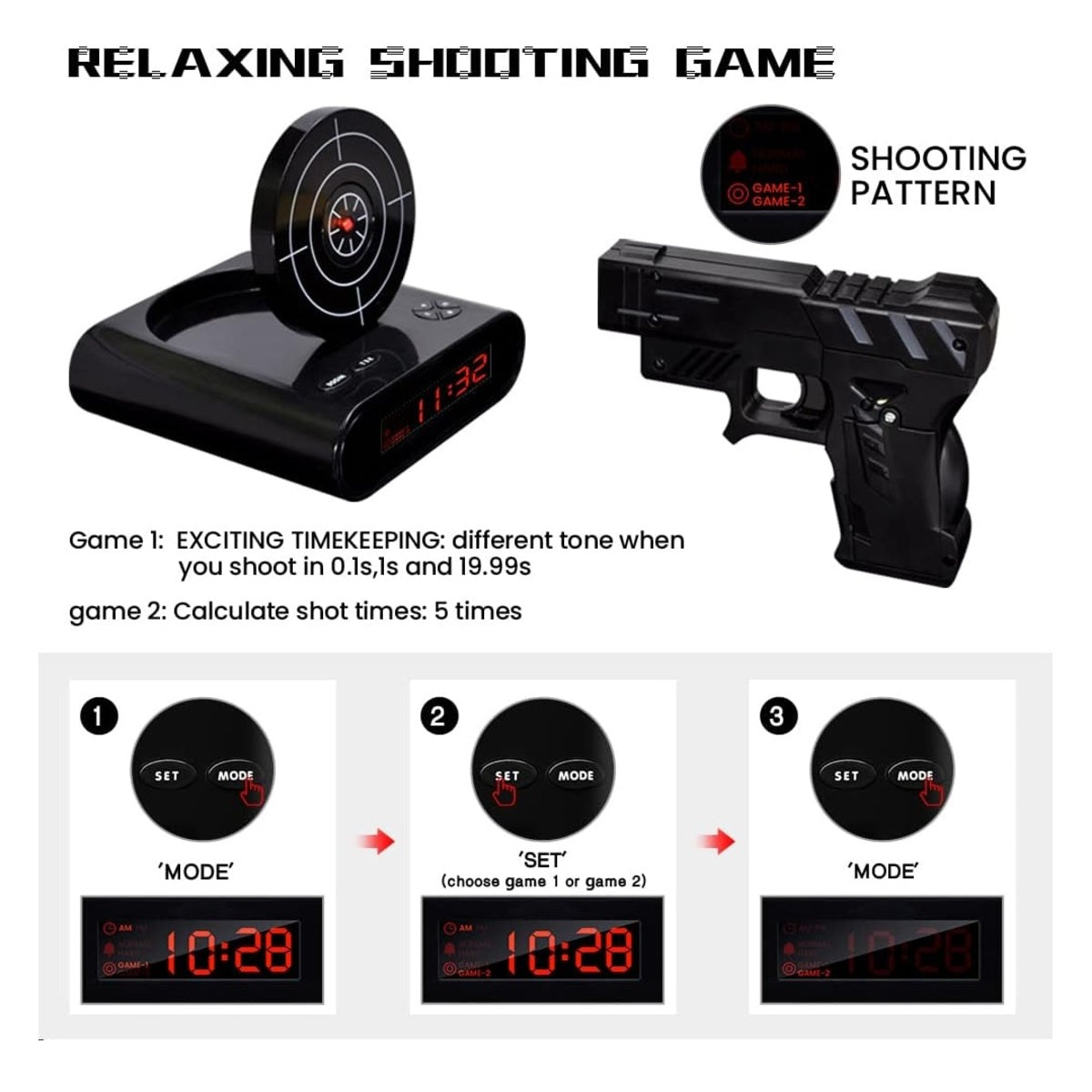 Gun & Target Alarm Clock