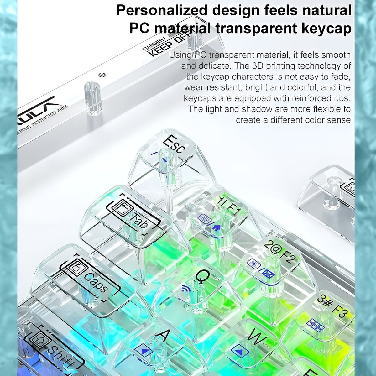 Aula F68 Transparent Wireless Mechanical Keyboard