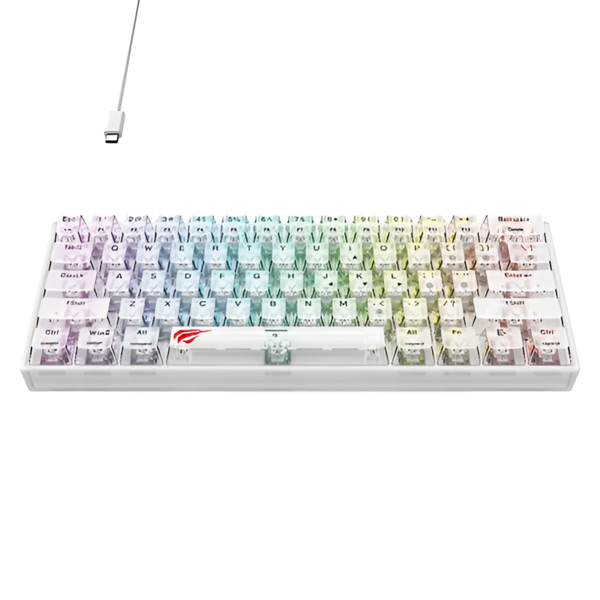 Gradient keyboard with visible brand logo on a white background