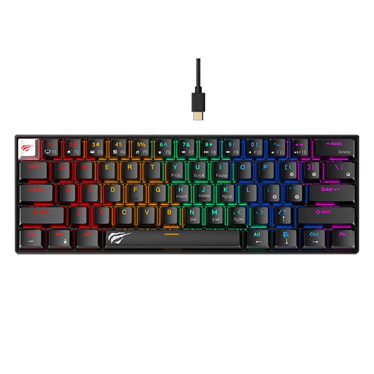 Gaming keyboard with RGB backlighting on a white background