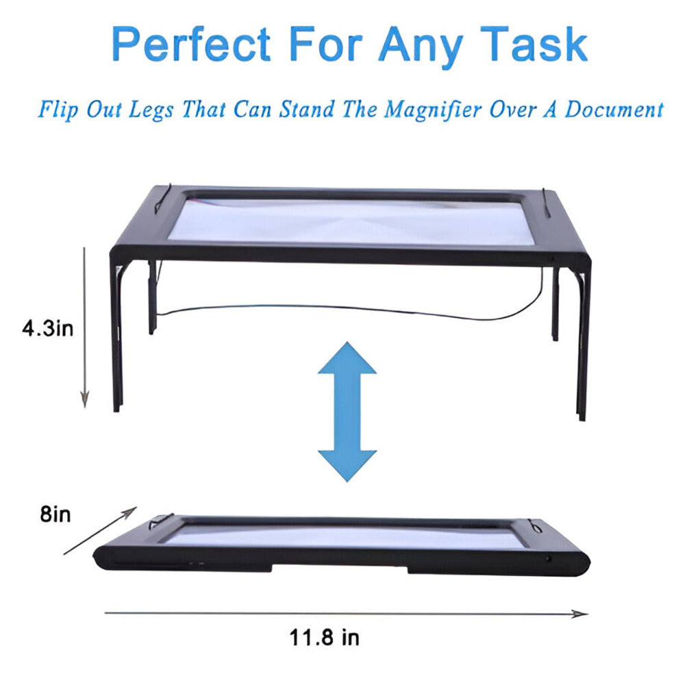 Handsfree Table Stand 3 x Foldable Reading Magnifier