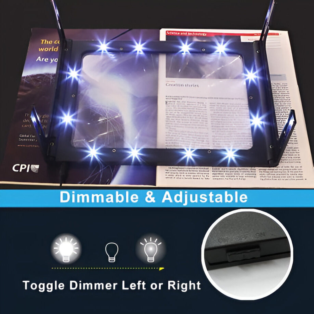 Handsfree Table Stand 3 x Foldable Reading Magnifier