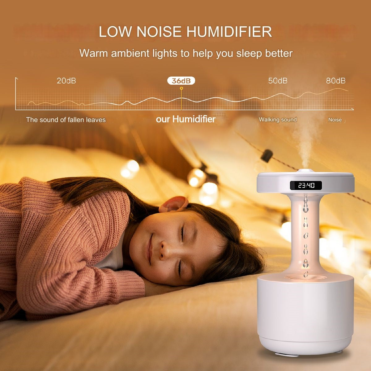 LED Anti-Gravity Humidifier Clock