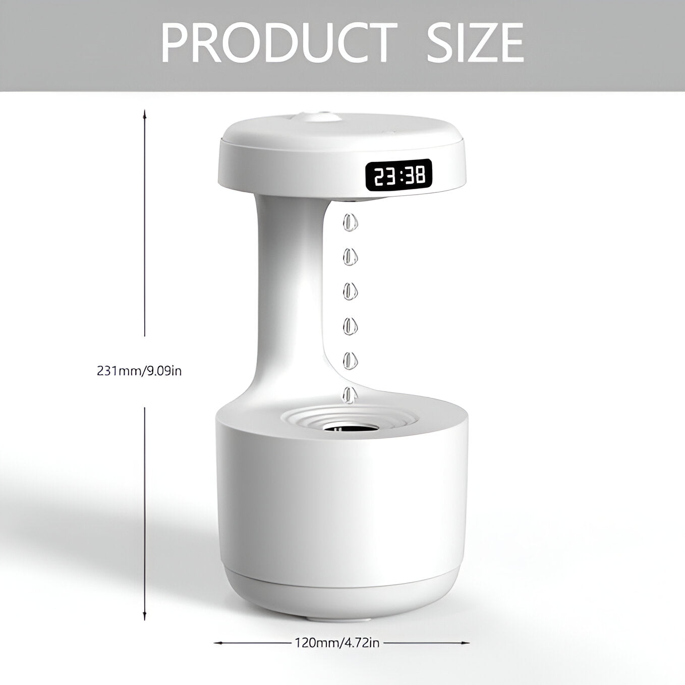 LED Anti-Gravity Humidifier Clock