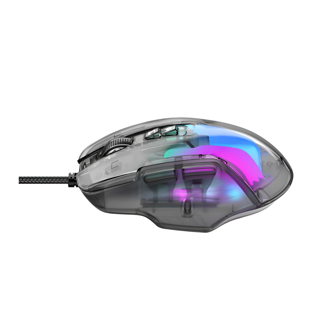 Gaming mouse with RGB lighting on a white background