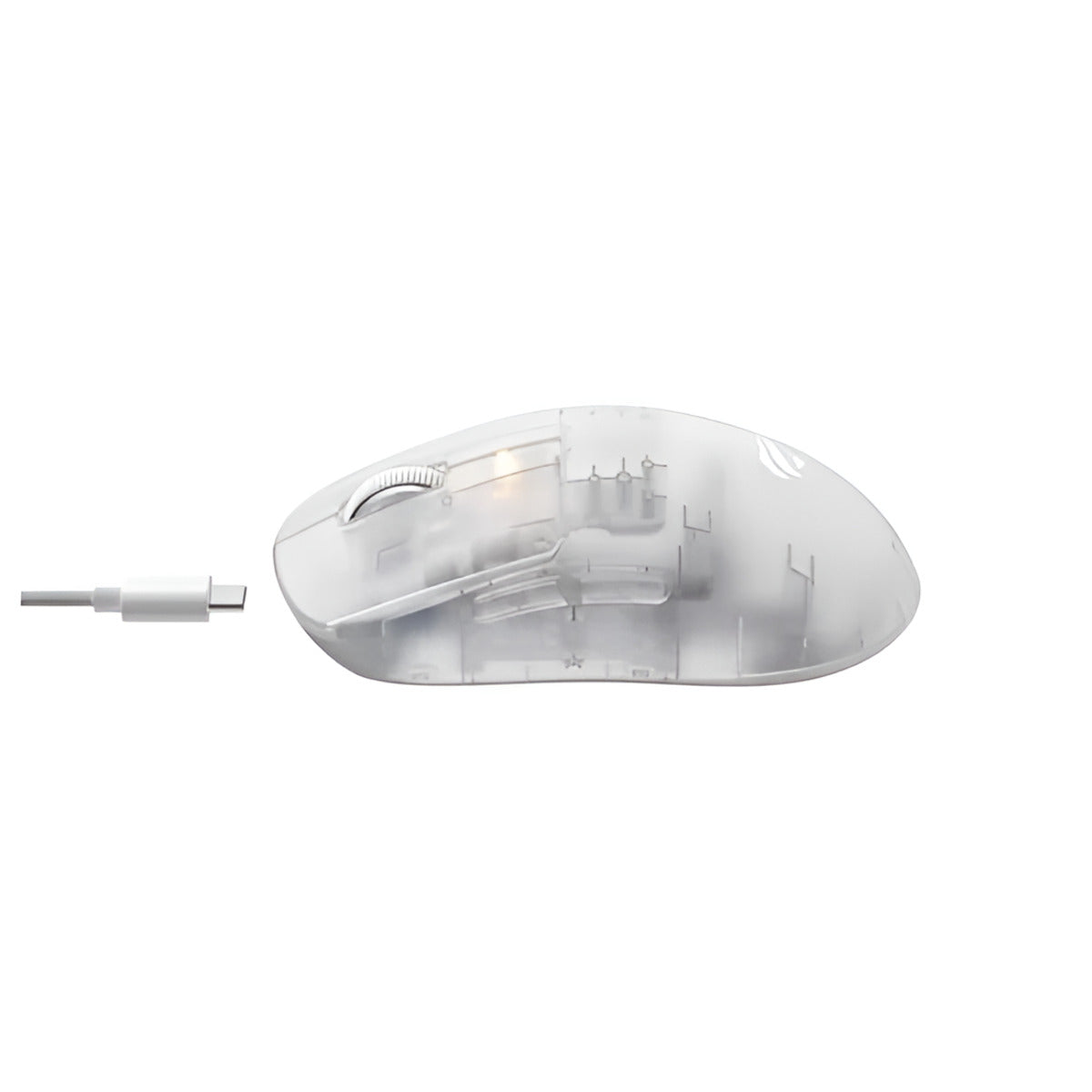 White gaming mouse on a white background
