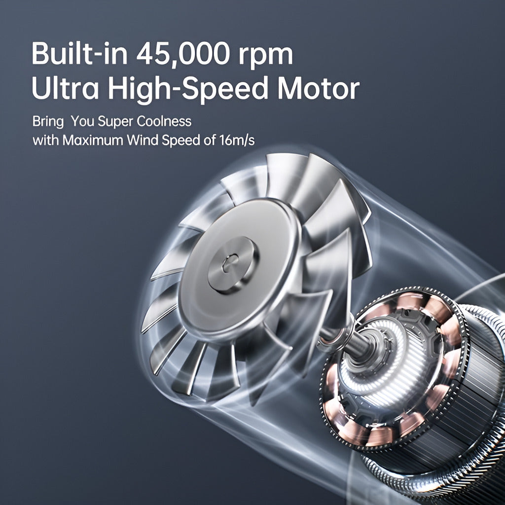 Ultra high-speed motor with text on a dark background