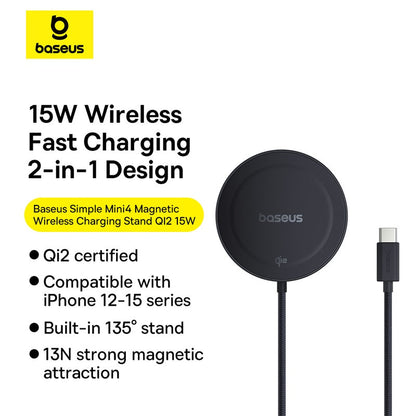 Baseus Simple Mini4 Magnetic Wireless Charging Stand Qi2 15W Universal