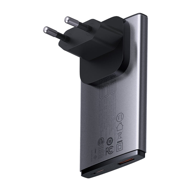 Baseus 65W GaN5 Fast Charger | USB-C + USB-A with Cable