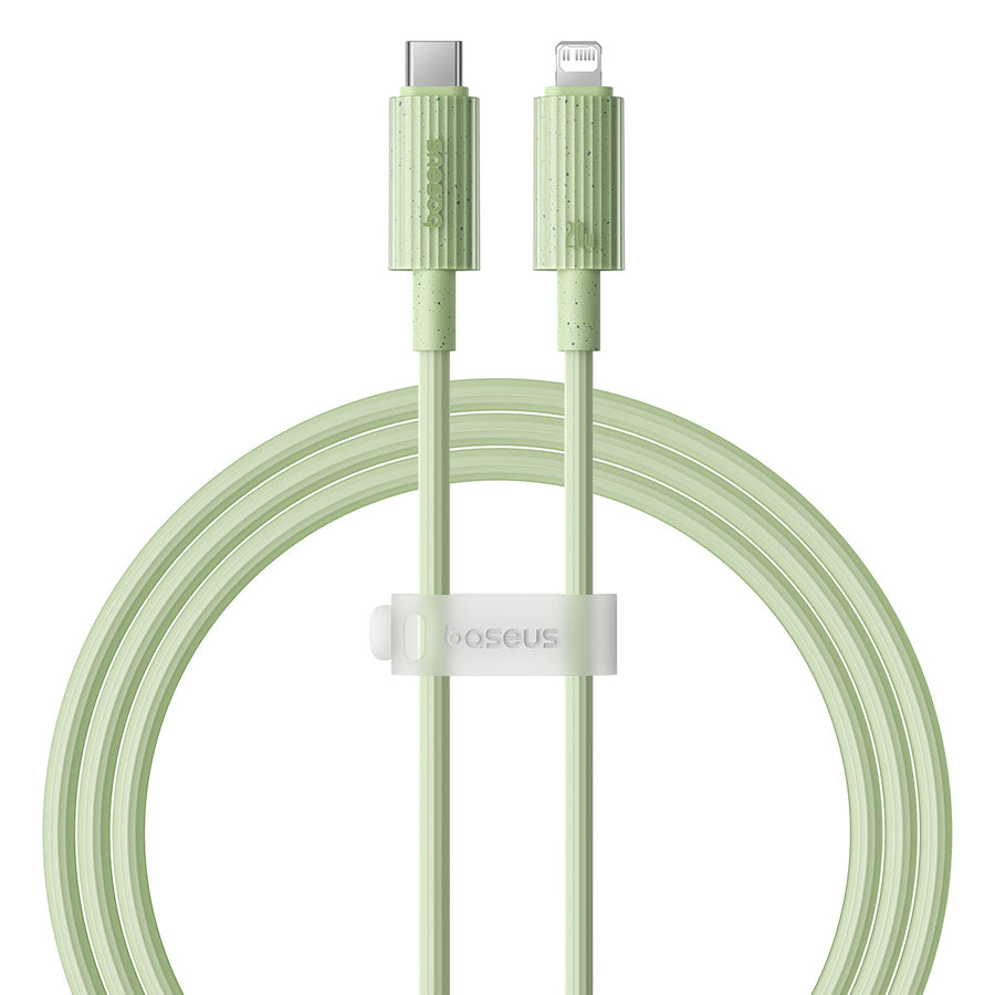 Baseus Habitat Series Fast Charging Cable Type C to iP 20W 1m Natural Green On white background