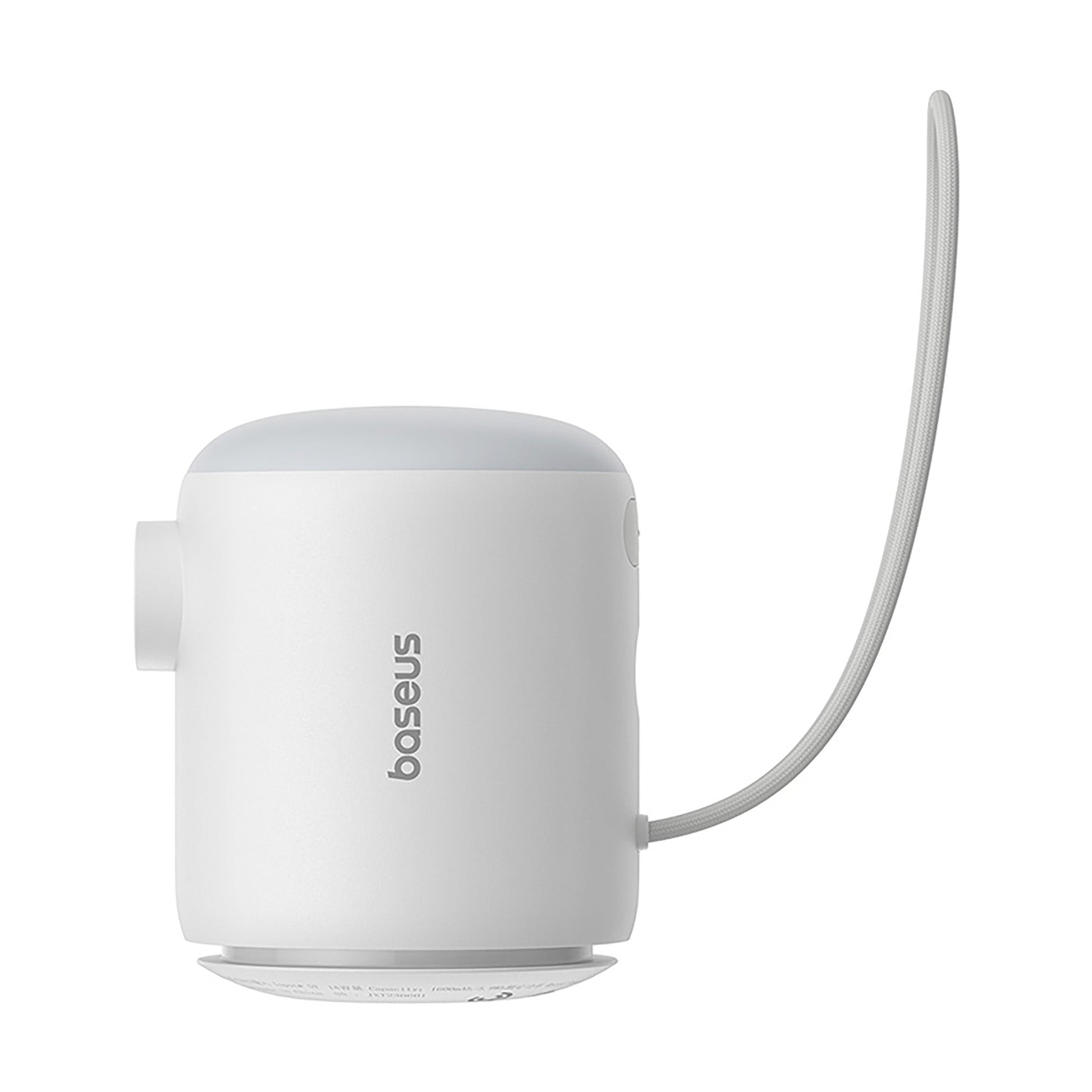 Baseus PocketGo Portable Air Pump compact size and white in color