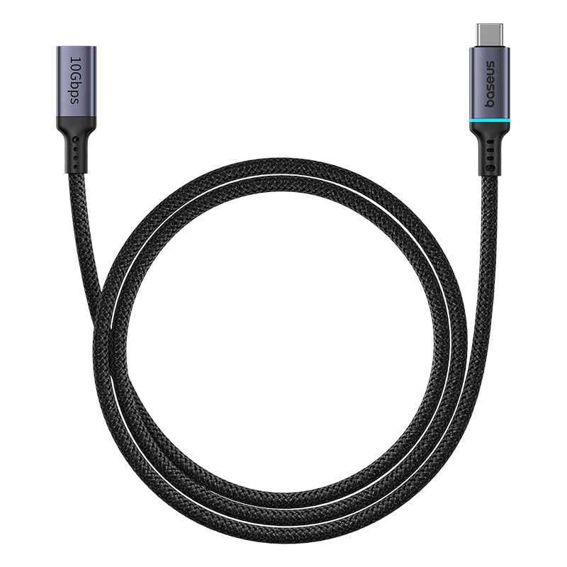 Baseus High Definition Series 10Gbps Extension Cable 1m Cluster Black on white background