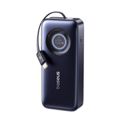 Baseus EnerCore CR11 Power Bank Retractable Cable 20000mAh 67W front view with display cosmic black on white background