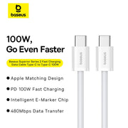 Baseus Superior Series 2 100W Cable Type-C to Type-C 100W - 2m