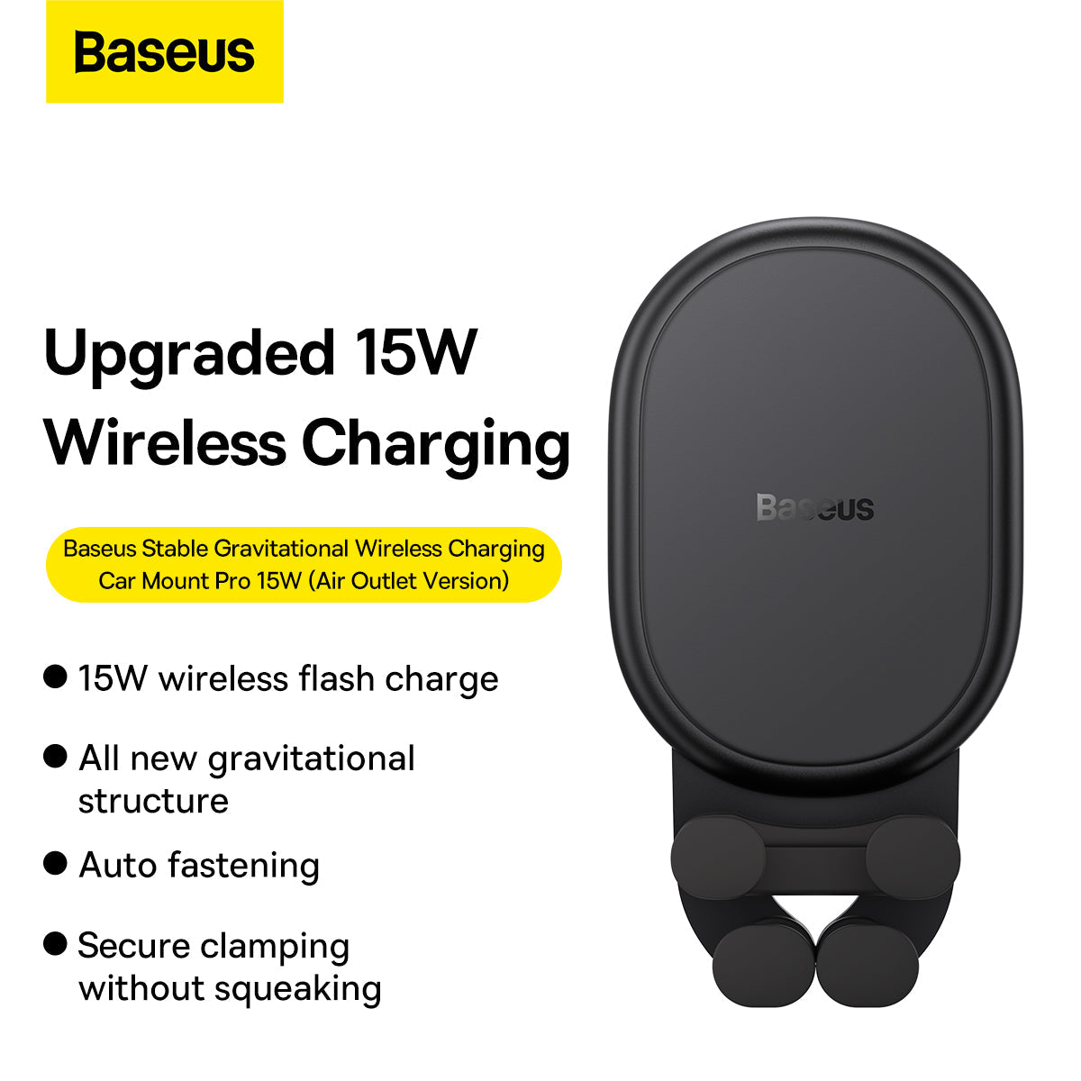 Baseus Stable Wireless Charging Car Mount Pro 15W (Air Outlet Model)