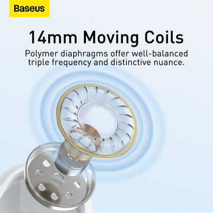 Baseus H17 Encok 3.5mm Lateral In-Ear Wired Earphone with Remote White