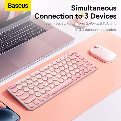 Baseus K01A Wireless Tri-Mode Keyboard Baby Pink