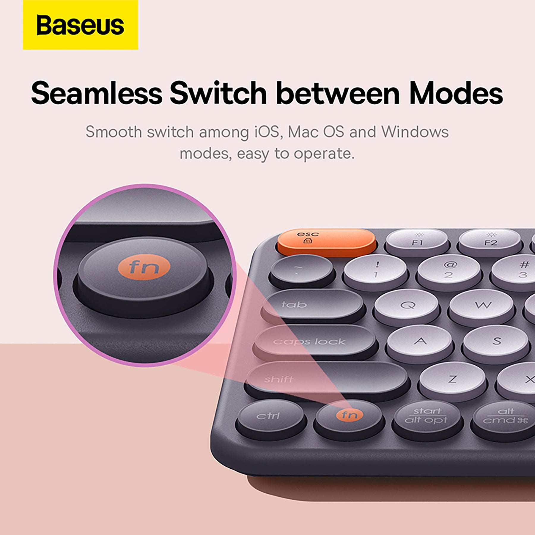 Baseus K01A Wireless Tri-Mode Keyboard - Frosted Gray