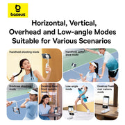Baseus TechShot Series Dual-Support Phone Selfie Stick providing a rotation of up to 360 degrees for various angles