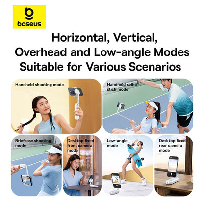 Baseus TechShot Series Dual-Support Phone Selfie Stick providing a rotation of up to 360 degrees for various angles