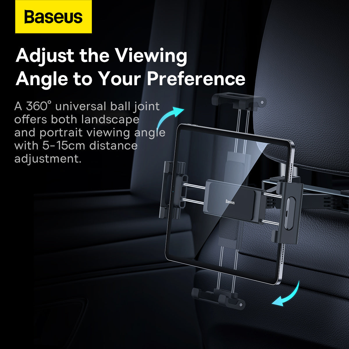 Baseus JoyRide Pro Backseat Car Mount for Tablets and Smartphones - Black
