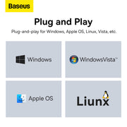 Baseus Lite Series Ethernet Adapter USB-A to RJ45 LAN Port (100Mbps) - White