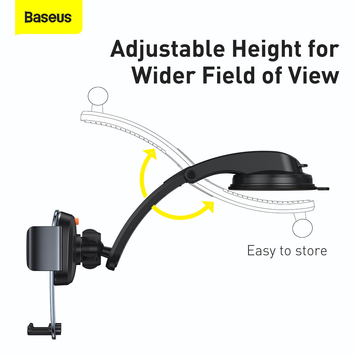Baseus Easy Control Clamp Car Mount Holder for Smartphones (A Set) - Black