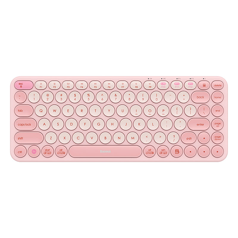 Baseus K01A Wireless Tri-Mode Keyboard Baby Pink on white background