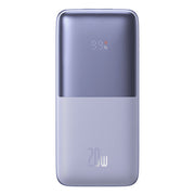Baseus Bipow Pro Digital Display Fast Charge Power Bank 10000mAh 20W Purple power bank with digital display on a white background