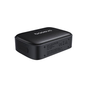 Black portable speaker with 'baseus' branding on a white background