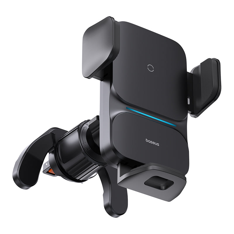 Black car phone holder with Bose logo on a white background