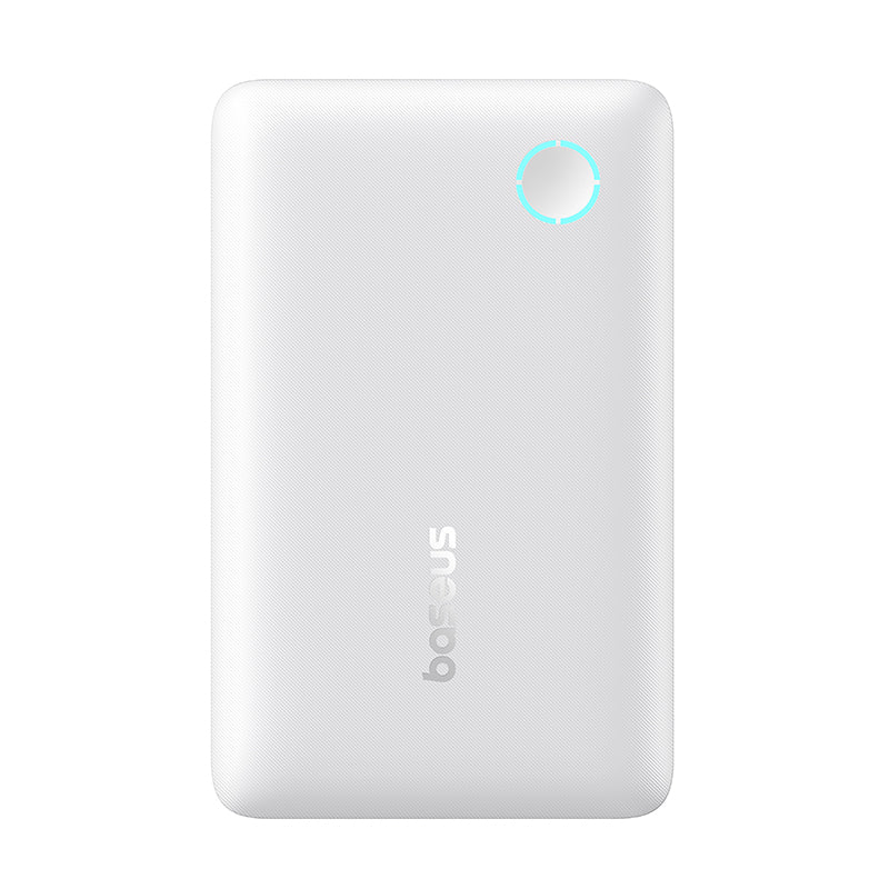 Baseus EnerFill FP11 Power Bank 10000mAh 15W Moon White front view on white background