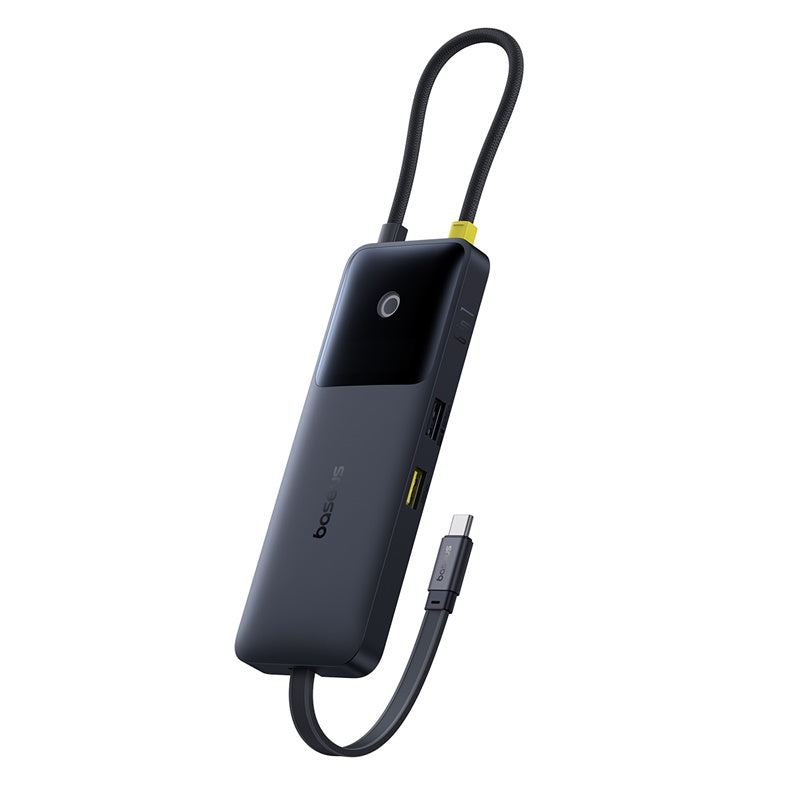 Baseus Dual Fast Charging 6-in-1 HUB Black on White Background