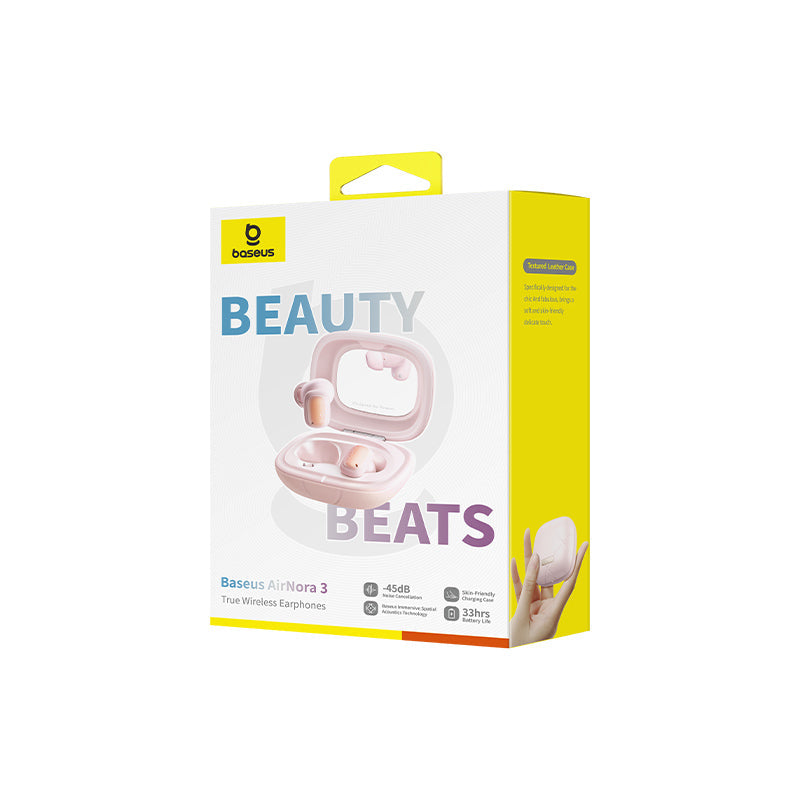 Baseus Beauty Beats wireless earphones packaging on a white background