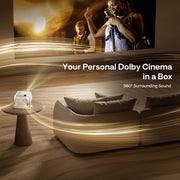 Aurzen Boom Mini Smart Projector (1080p Full HD, 500 ANSI Lumens, Google TV)