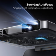 Aurzen ZIP Tri‑Fold Portable Projector (720p HD, AirLink, 1.5H Battery)