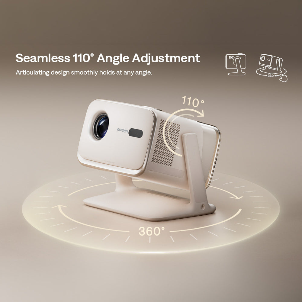 Aurzen Boom Mini Smart Projector (1080p Full HD, 500 ANSI Lumens, Google TV)