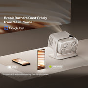 Aurzen Boom Mini Smart Projector (1080p Full HD, 500 ANSI Lumens, Google TV)
