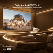 Aurzen Boom Mini Smart Projector (1080p Full HD, 500 ANSI Lumens, Google TV)