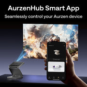 Aurzen ZIP Tri‑Fold Portable Projector (720p HD, AirLink, 1.5H Battery)