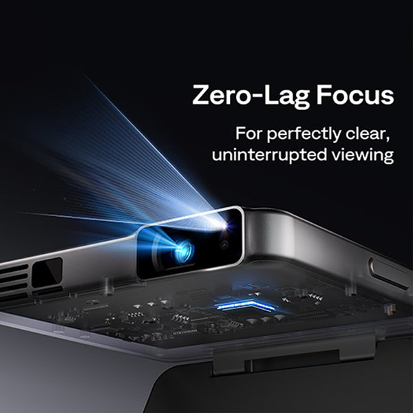 Aurzen ZIP Tri‑Fold Portable Projector (720p HD, AirLink, 1.5H Battery)