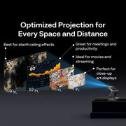 Aurzen ZIP Tri‑Fold Portable Projector (720p HD, AirLink, 1.5H Battery)