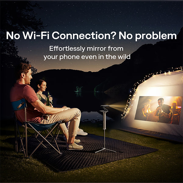 Aurzen ZIP Tri‑Fold Portable Projector (720p HD, AirLink, 1.5H Battery)