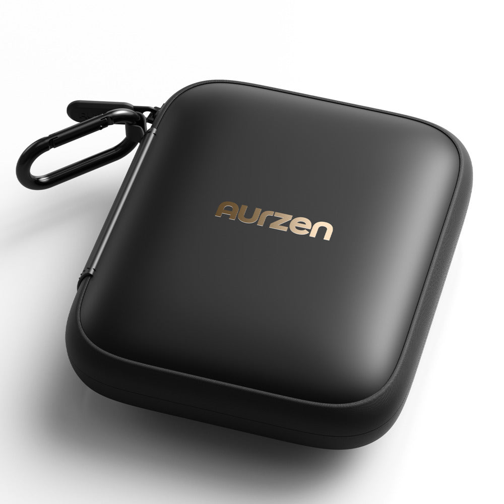 Black carrying case with 'aurzen' branding on a white background