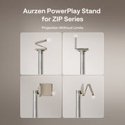 Aurzen PowerPlay Stand for ZIP Series with multiple angles on a beige background