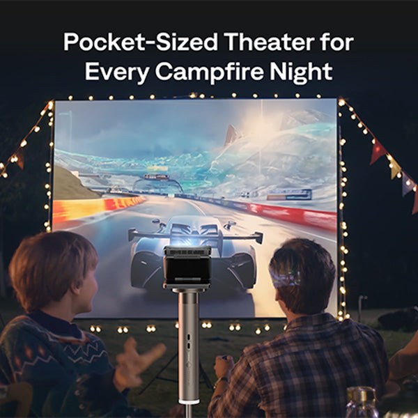 Aurzen ZIP Tri‑Fold Portable Projector (720p HD, AirLink, 1.5H Battery)