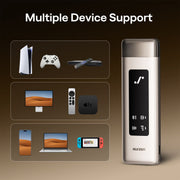 Aurzen device with multiple device compatibility icons on a gradient background